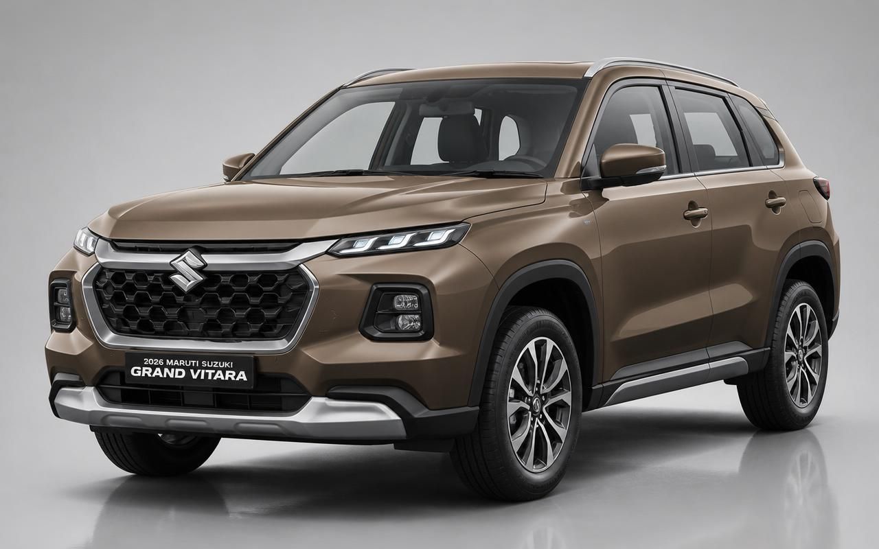 Maruti Suzuki Grand Vitara — compact SUV, studio front three-quarter view