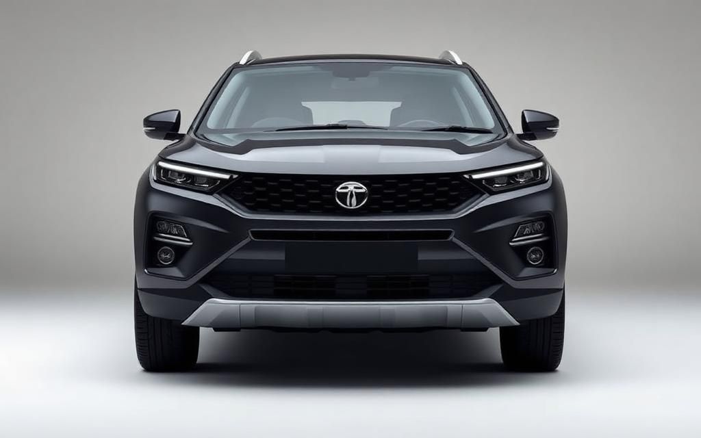 Tata Harrier — five-seat midsize SUV, studio front three-quarter view