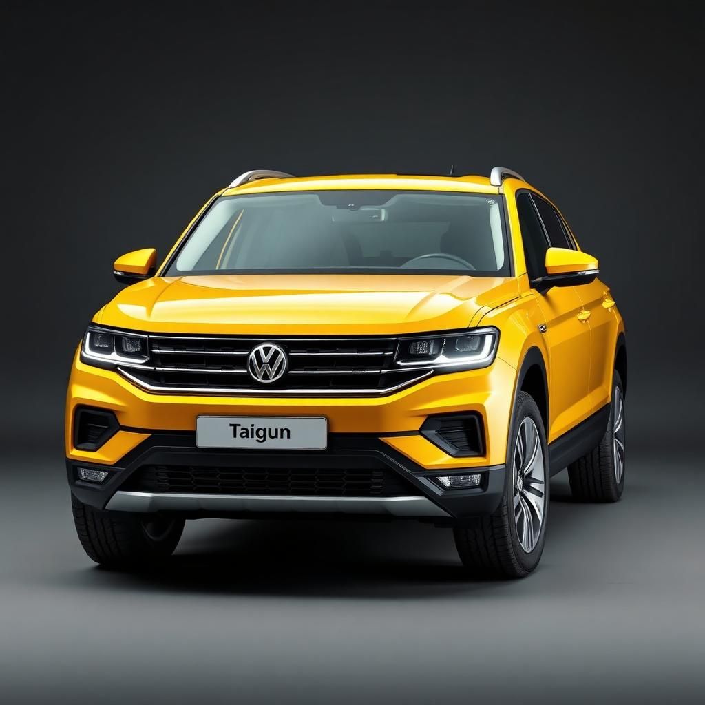 Volkswagen Taigun — compact SUV, studio front three-quarter view